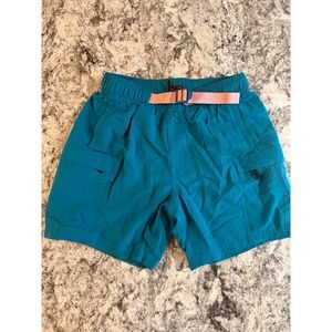 The North Face Mens Class V Belted Cargo Shorts Teal Blue Pink Small Regular